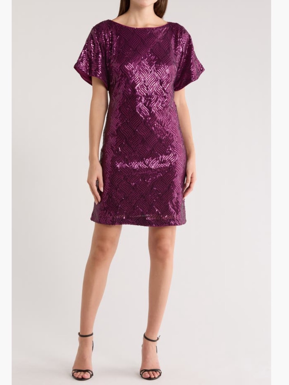 Vince Camuto Wine Sequin Shift Dress NWTs sz 6